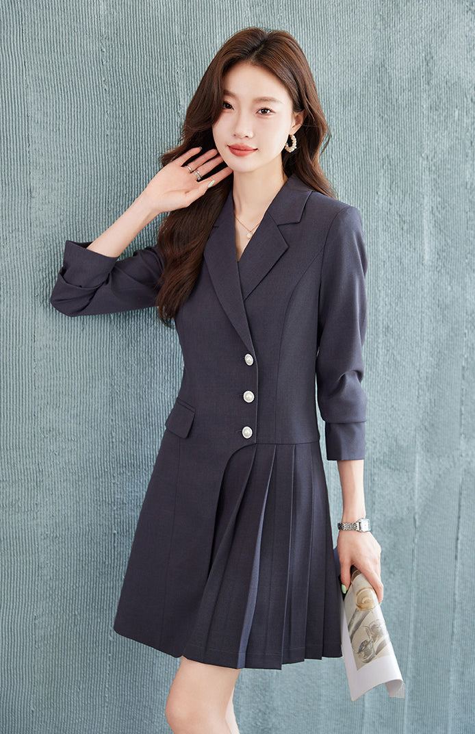 Pleated Retro Office Wear Dress