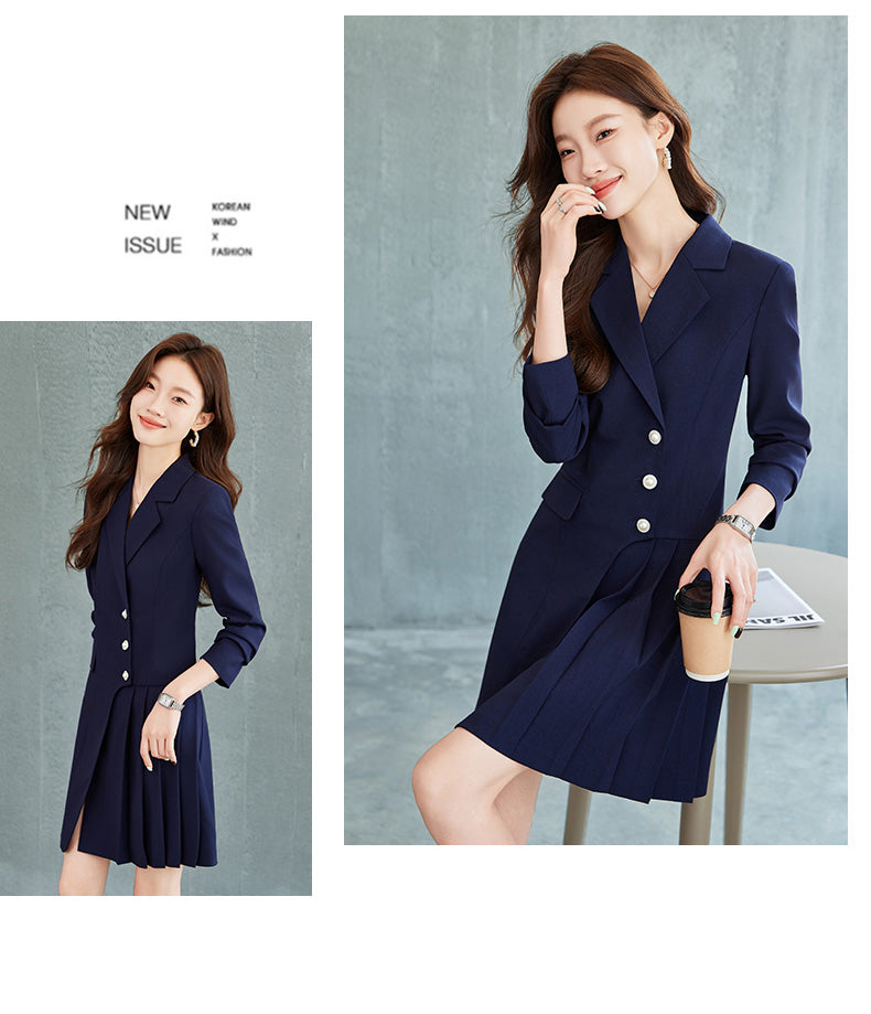 Pleated Retro Office Wear Dress