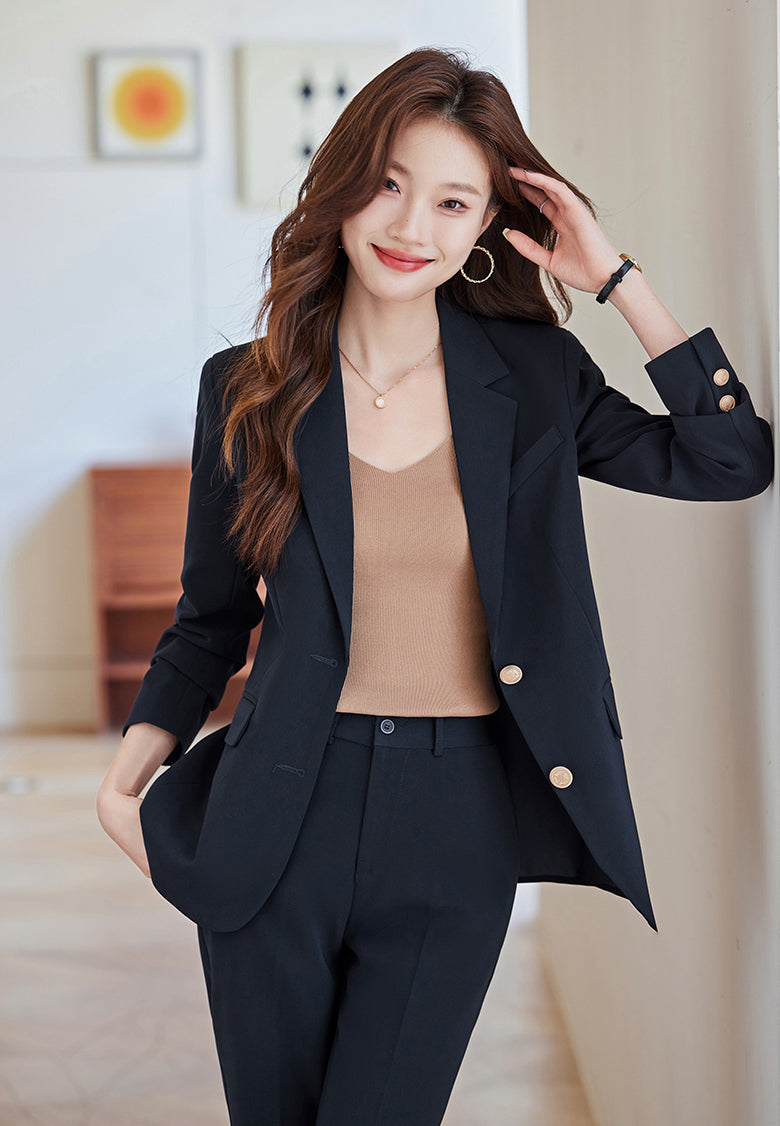 Goddess Casual Suit Jacket + Trousers Two Pieces Set