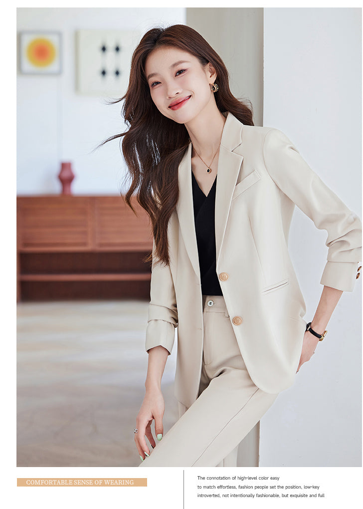 Goddess Casual Suit Jacket + Trousers Two Pieces Set