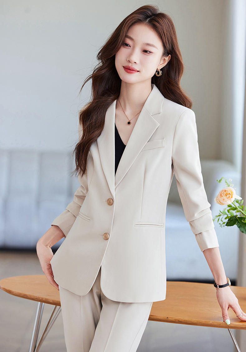 Goddess Casual Suit Jacket + Trousers Two Pieces Set