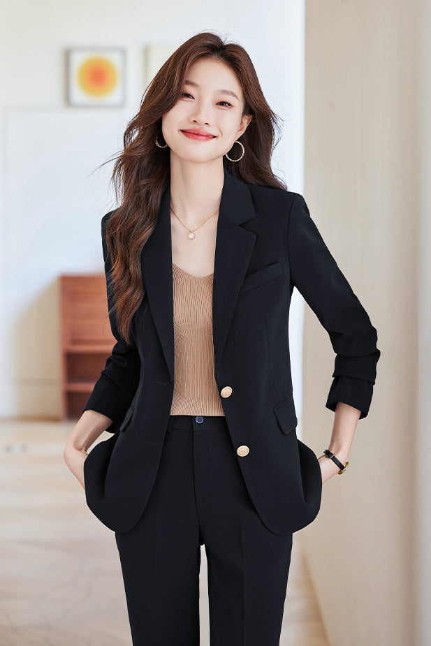 Goddess Casual Suit Jacket + Trousers Two Pieces Set