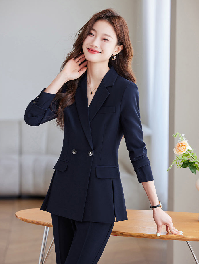 High-end Temperament Casual Suit Jacket For Women + Trousers Two Pieces Set