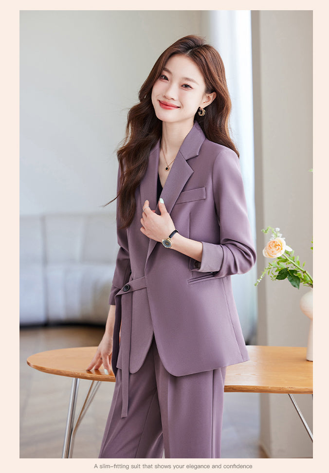 New Style In Autumn Casual Suit Jacket For Women + Trousers Two Pieces Set