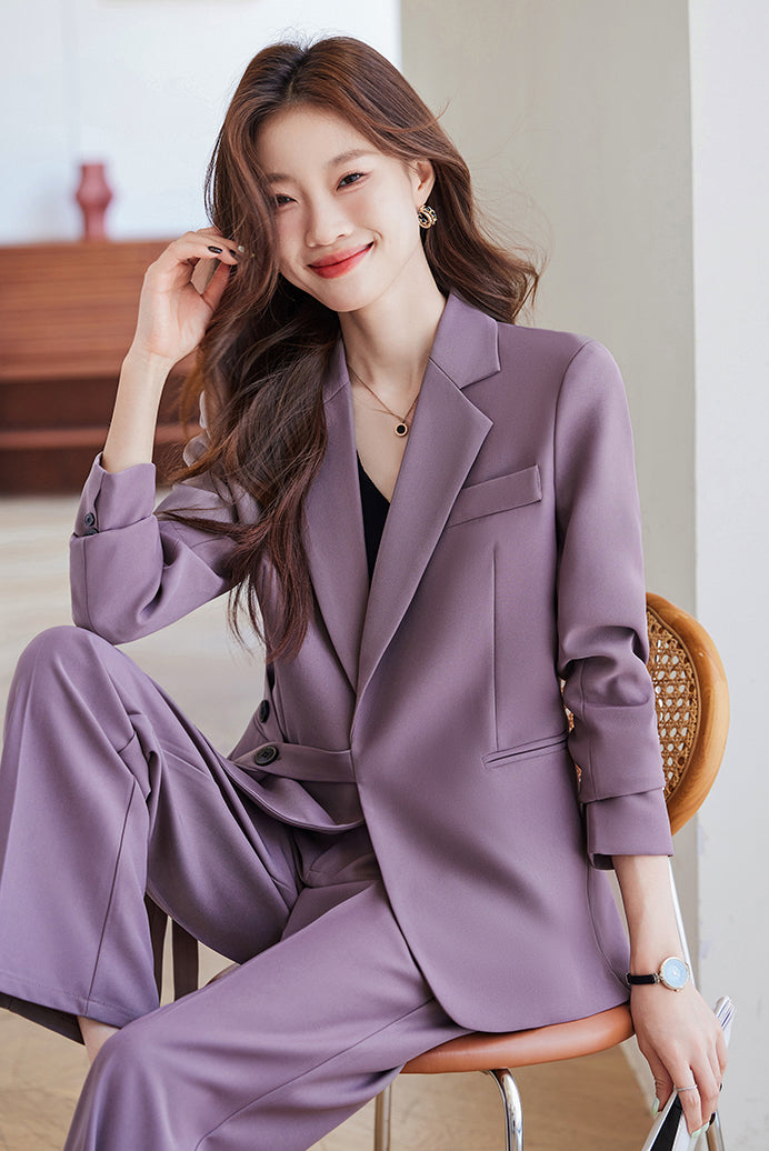 New Style In Autumn Casual Suit Jacket For Women + Trousers Two Pieces Set