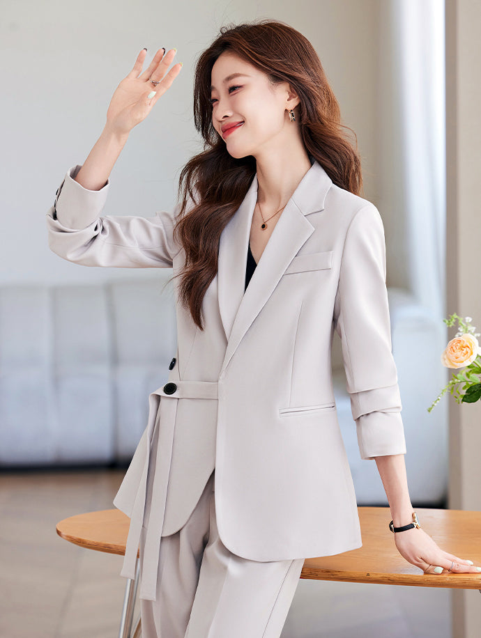 New Style In Autumn Casual Suit Jacket For Women + Trousers Two Pieces Set