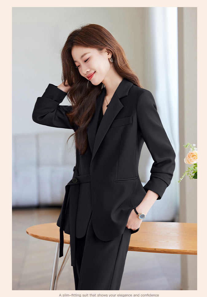 New Style In Autumn Casual Suit Jacket For Women + Trousers Two Pieces Set