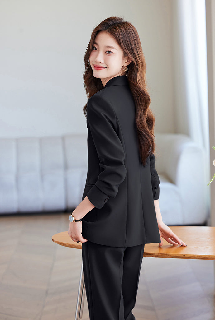 New Style In Autumn Casual Suit Jacket For Women + Trousers Two Pieces Set