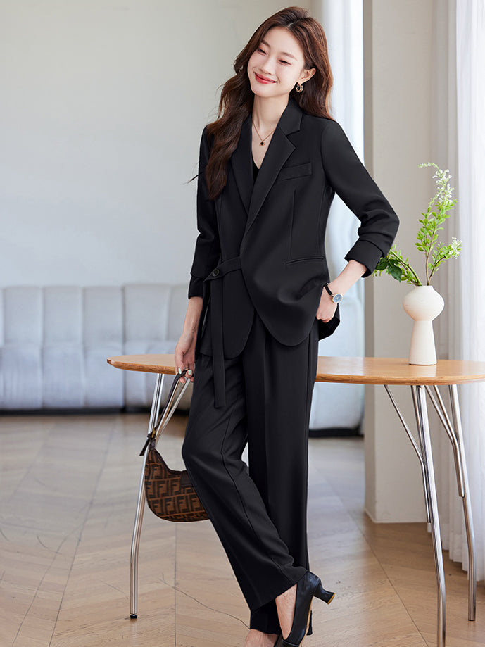 New Style In Autumn Casual Suit Jacket For Women + Trousers Two Pieces Set