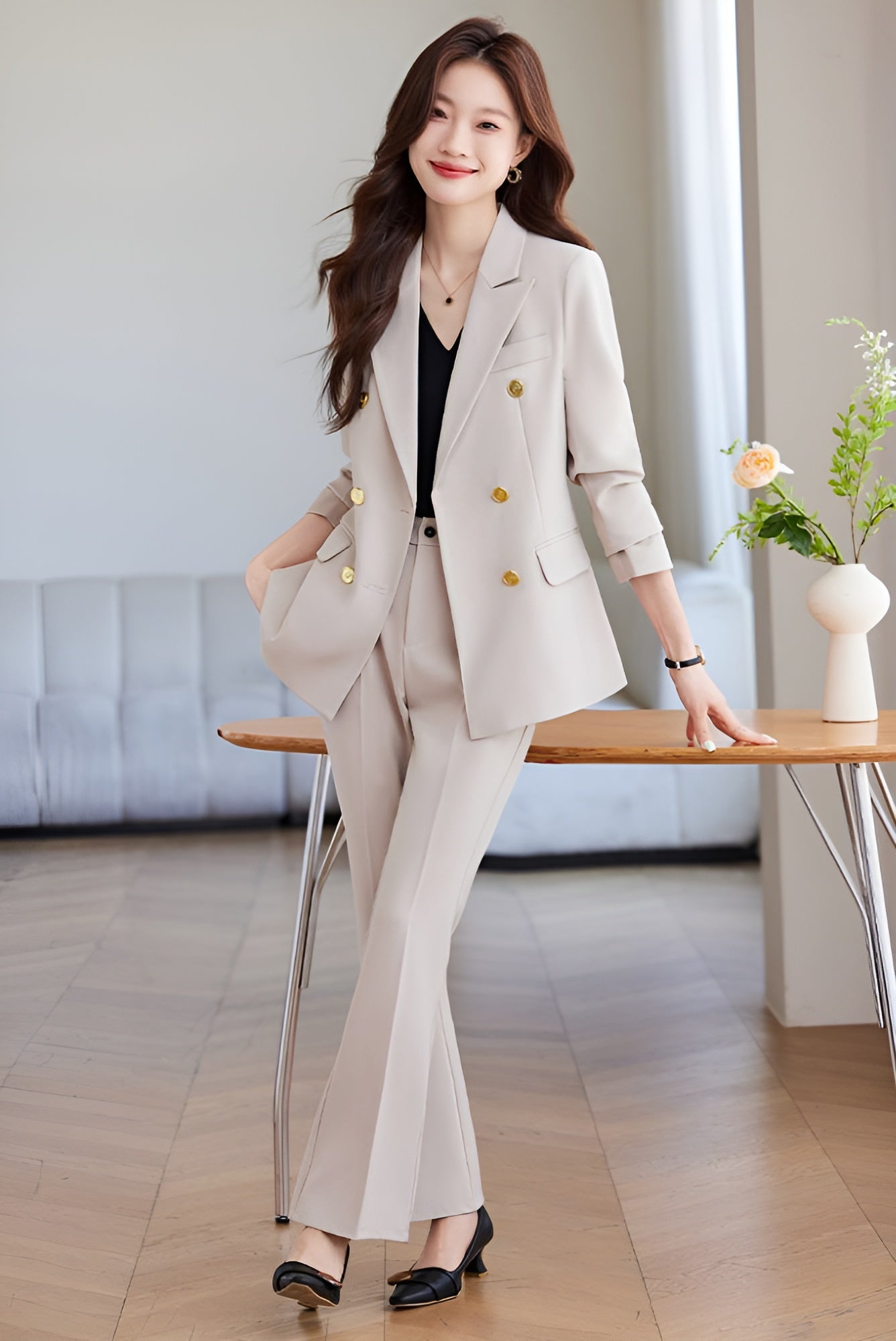 Autumn Collection Suit Jacket + Trousers Two Pieces Set