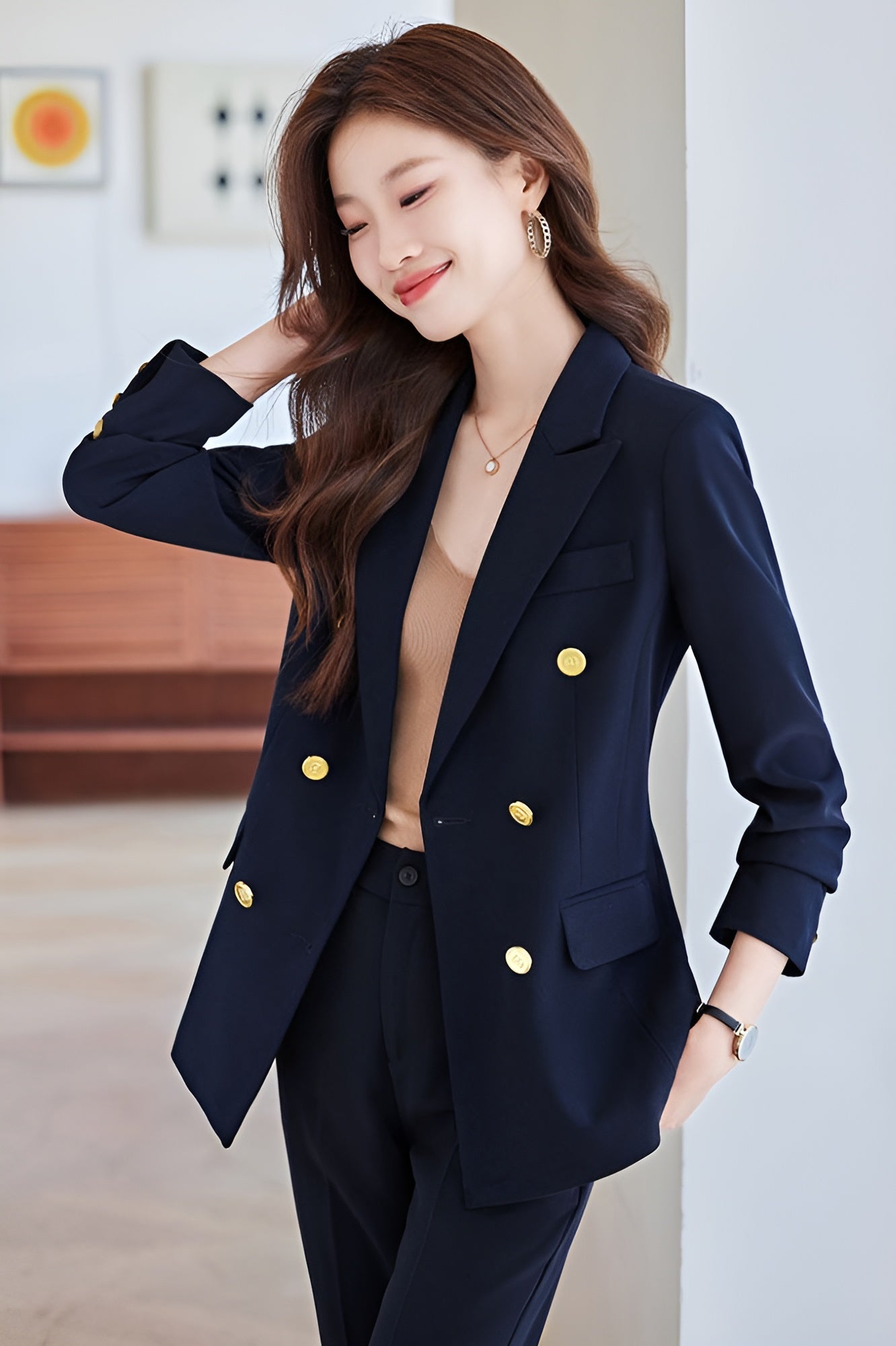 Autumn Collection Suit Jacket + Trousers Two Pieces Set