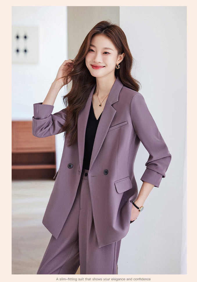 Loose Style Suit Jacket + Trousers Two Pieces Set