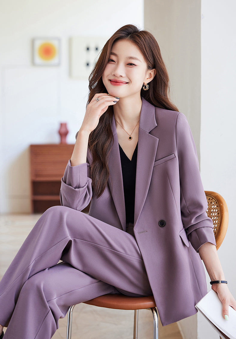 Loose Style Suit Jacket + Trousers Two Pieces Set