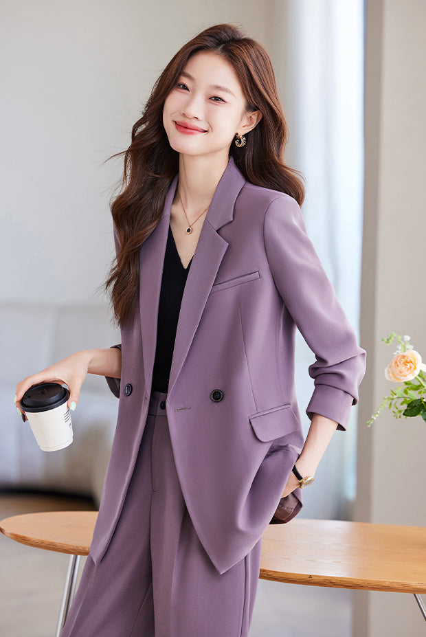 Loose Style Suit Jacket + Trousers Two Pieces Set