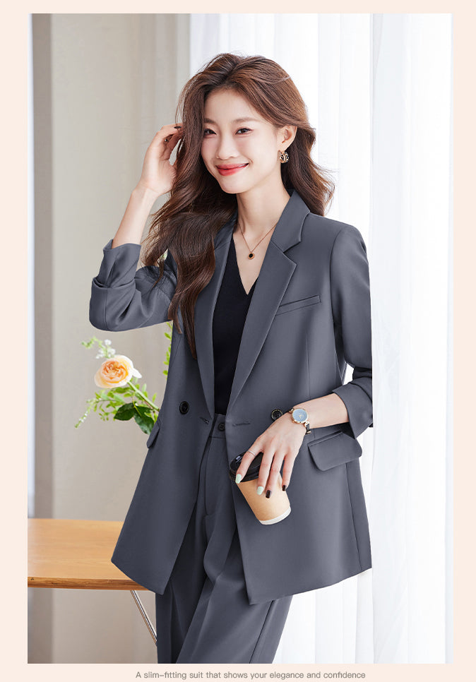 Loose Style Suit Jacket + Trousers Two Pieces Set