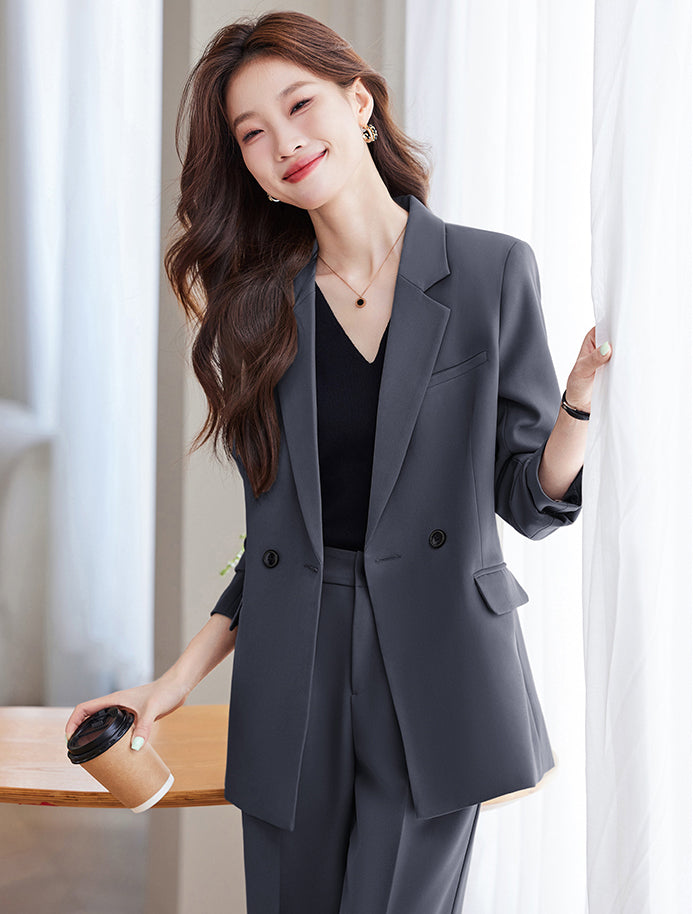 Loose Style Suit Jacket + Trousers Two Pieces Set