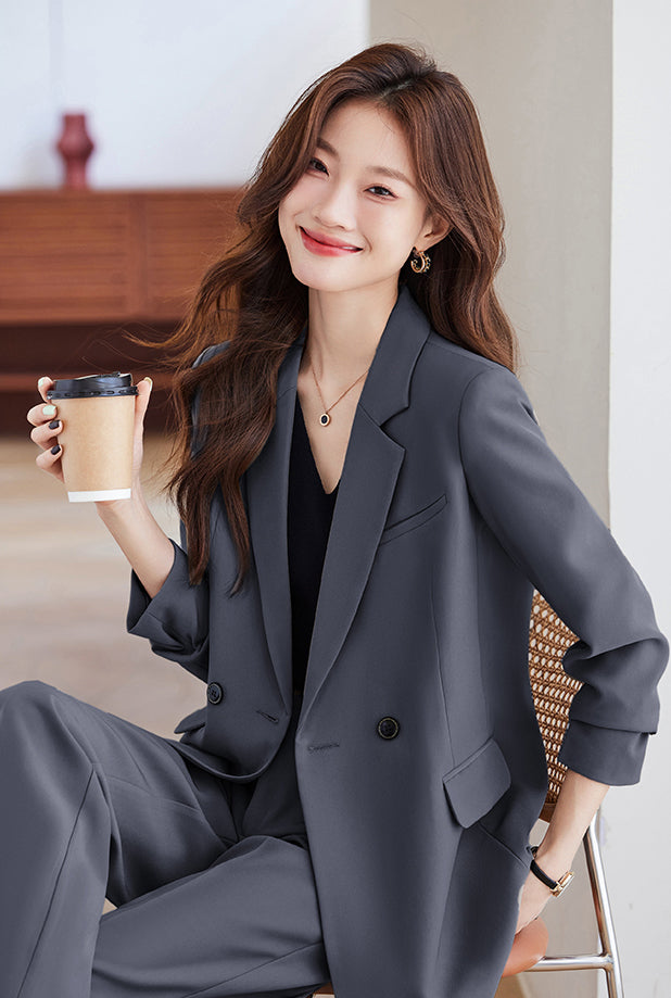 Loose Style Suit Jacket + Trousers Two Pieces Set