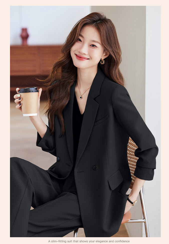 Loose Style Suit Jacket + Trousers Two Pieces Set