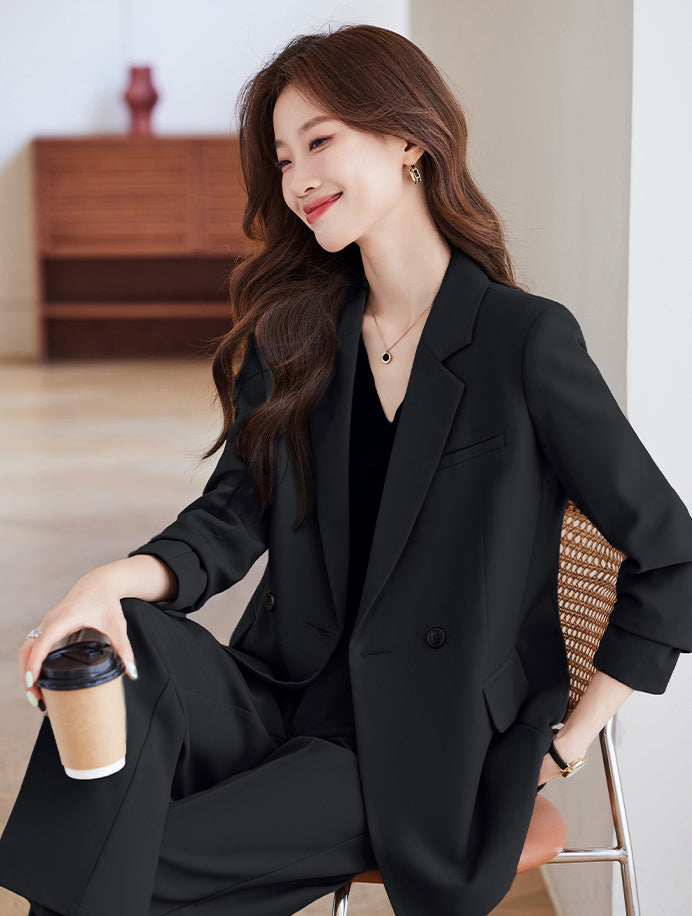 Loose Style Suit Jacket + Trousers Two Pieces Set