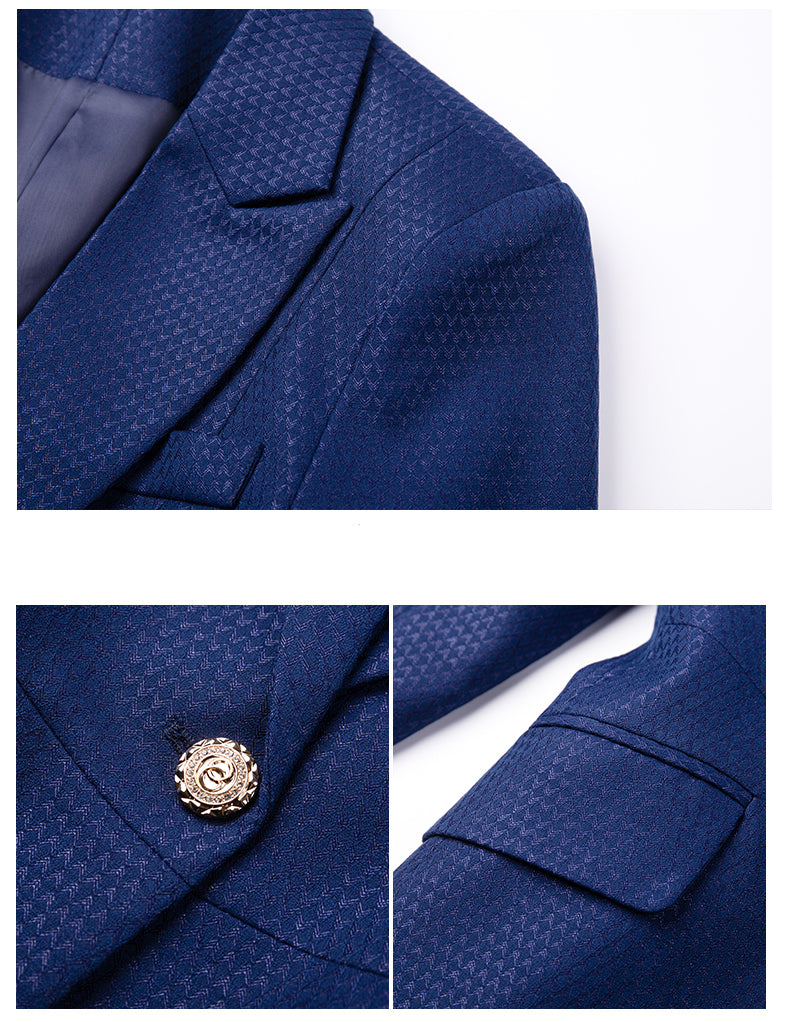 High-end Temperament Professional Suit Jacket + Trousers Two Pieces Set