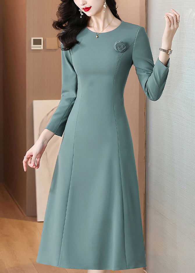 Round Neck Long-sleeve Mid-length Dress