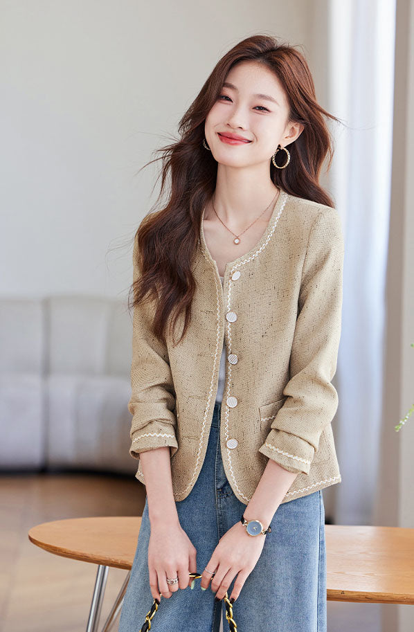 Embroidery Short Suit Jacket For Women