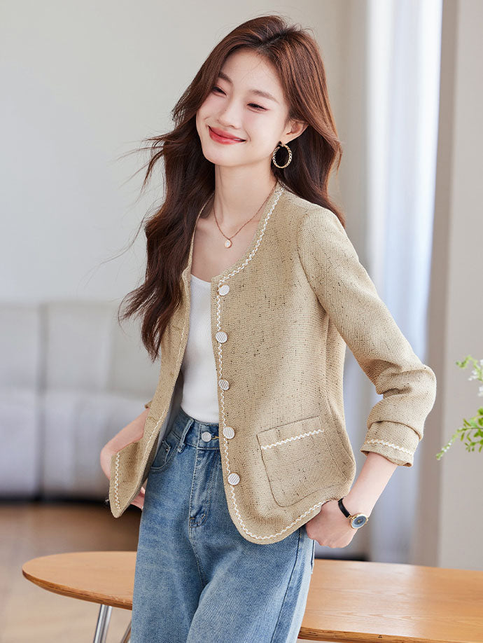 Embroidery Short Suit Jacket For Women