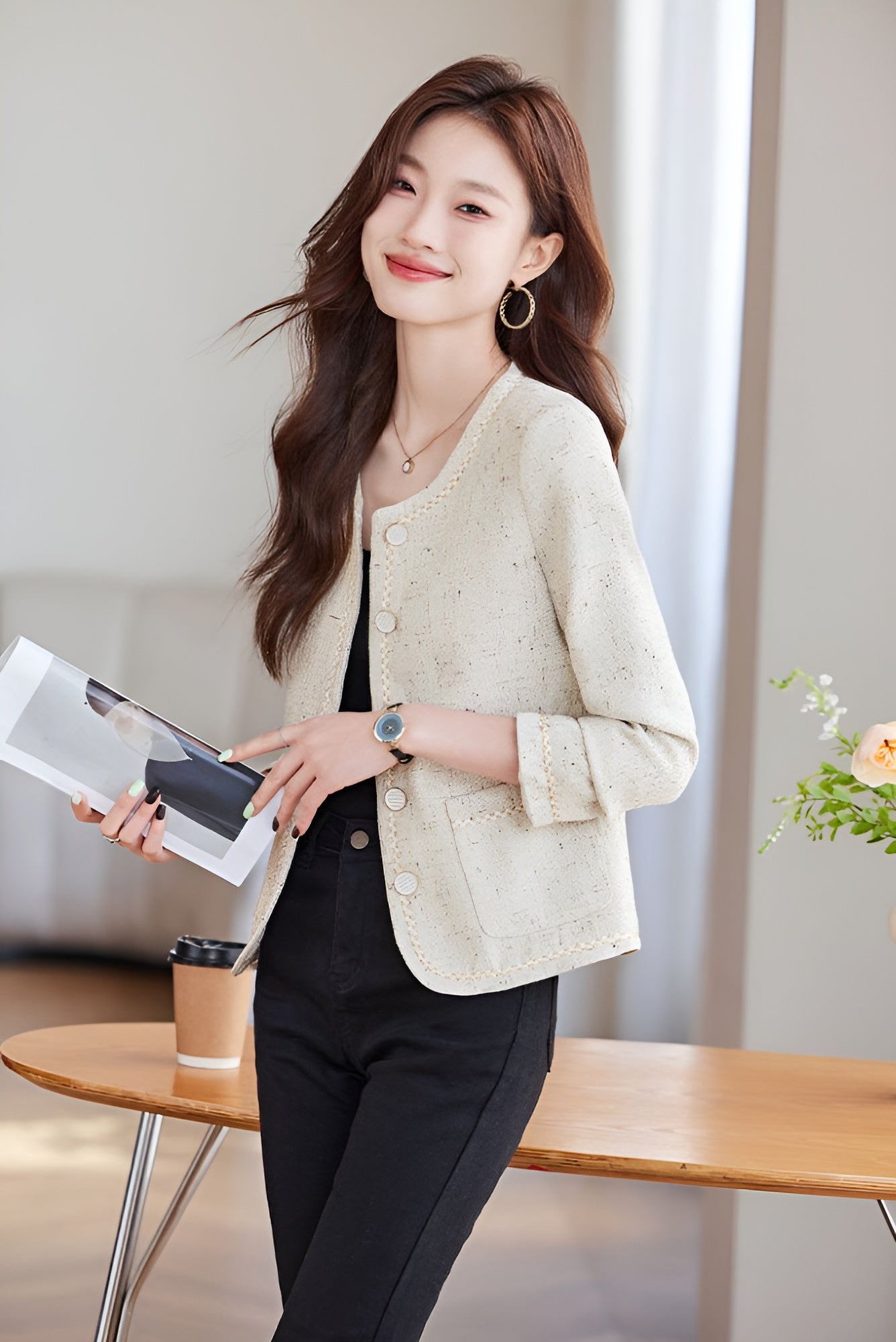 Embroidery Short Suit Jacket For Women