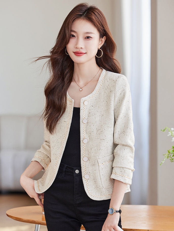 Embroidery Short Suit Jacket For Women