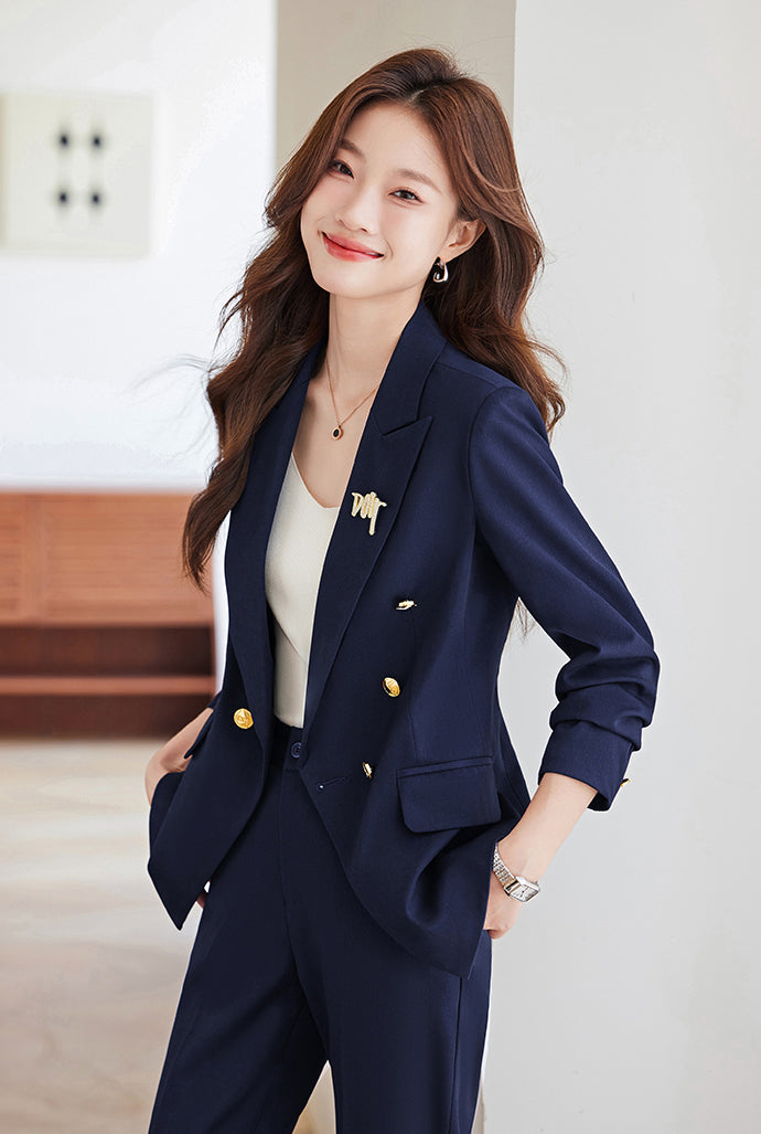 Office Wear High-end Suit Jacket + Trousers Two Pieces Set