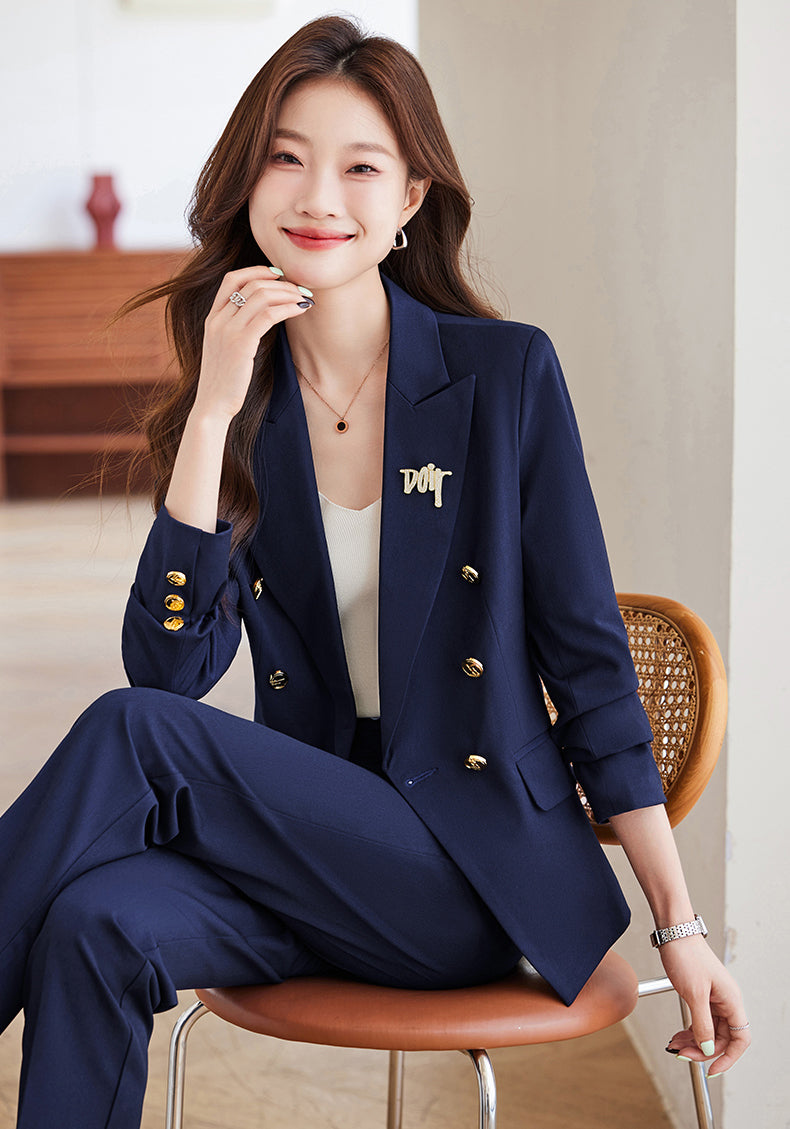 Office Wear High-end Suit Jacket + Trousers Two Pieces Set