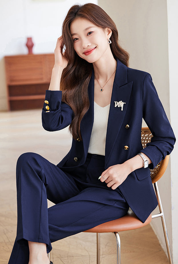 Office Wear High-end Suit Jacket + Trousers Two Pieces Set