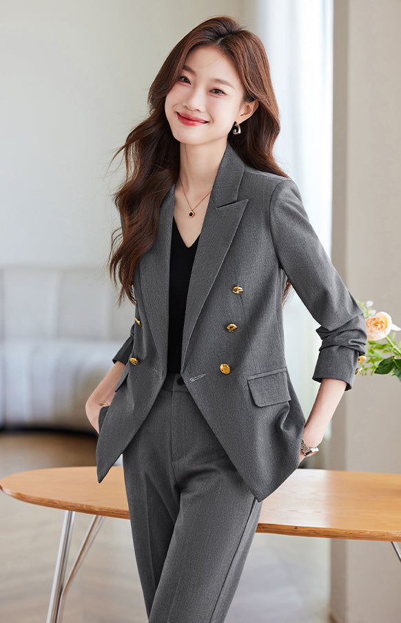 Office Wear High-end Suit Jacket + Trousers Two Pieces Set