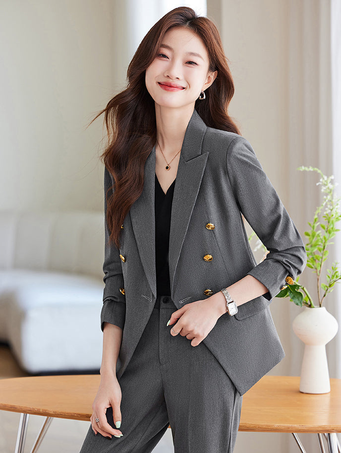 Office Wear High-end Suit Jacket + Trousers Two Pieces Set