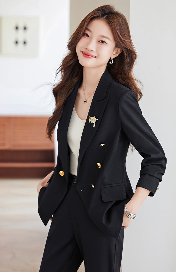 Office Wear High-end Suit Jacket + Trousers Two Pieces Set