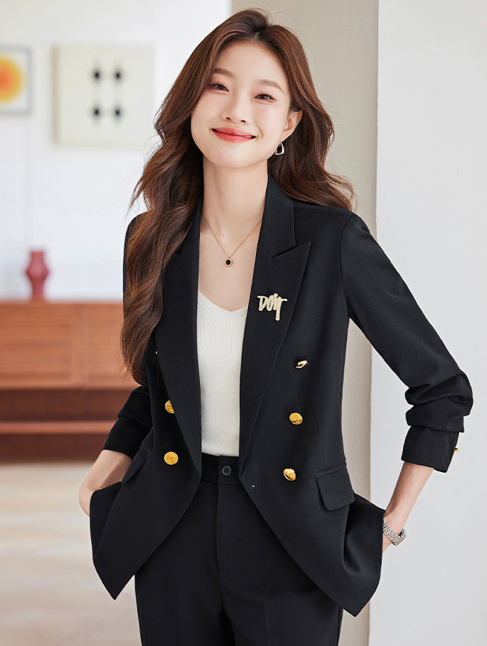 Office Wear High-end Suit Jacket + Trousers Two Pieces Set