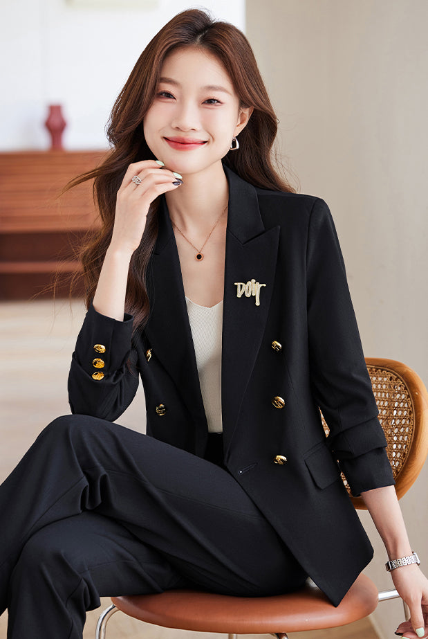 Office Wear High-end Suit Jacket + Trousers Two Pieces Set