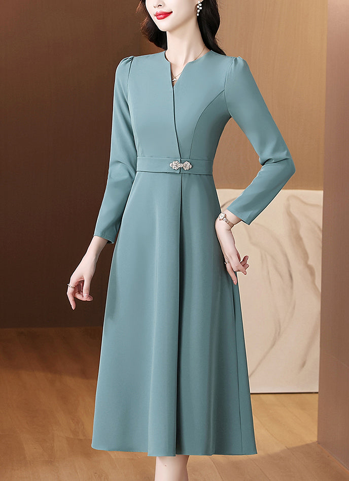 V-neck Fashionable Long-sleeved Dress