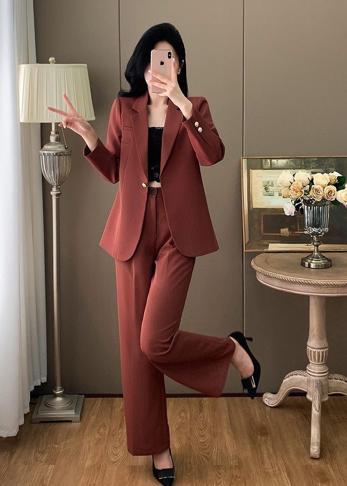 Goddess Style Casual Jacket + Trousers Two Pieces Suit Set