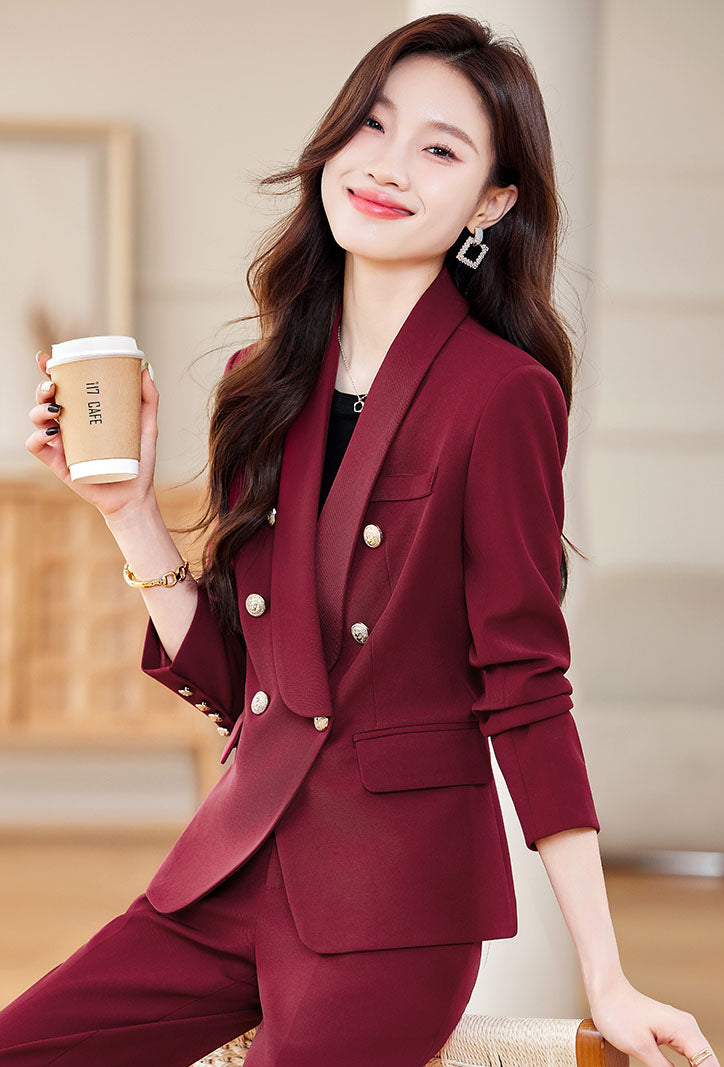 High-end Temperament Suit Jacket + Trousers Two Pieces Set