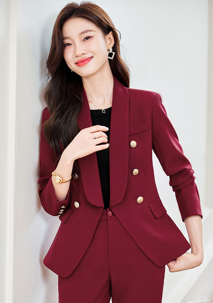 High-end Temperament Suit Jacket + Trousers Two Pieces Set