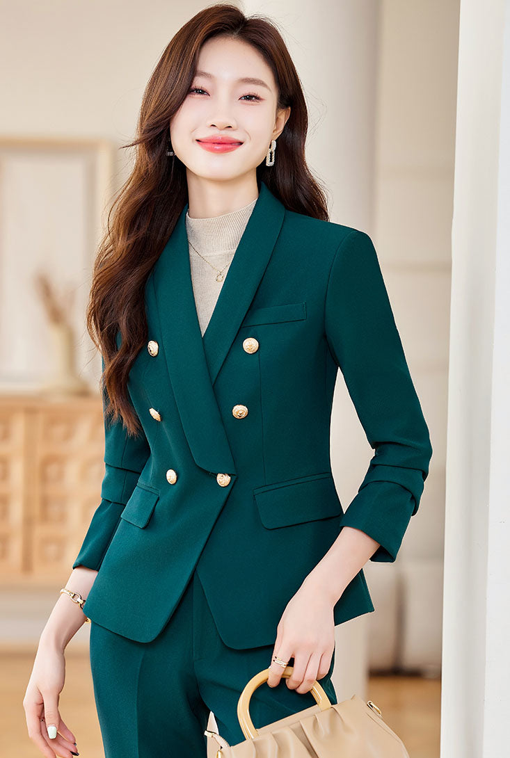 High-end Temperament Suit Jacket + Trousers Two Pieces Set