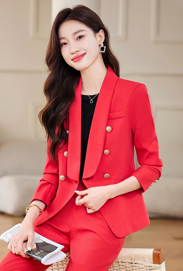 High-end Temperament Suit Jacket + Trousers Two Pieces Set