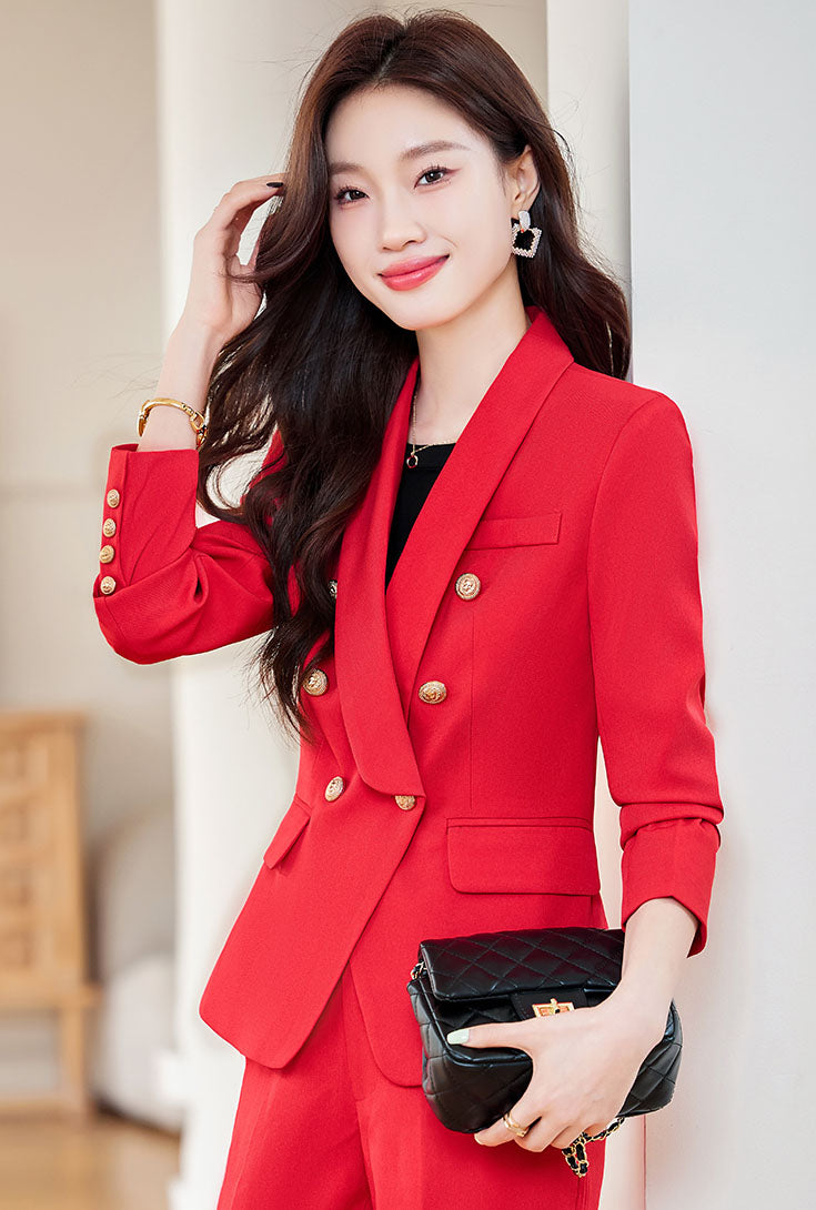 High-end Temperament Suit Jacket + Trousers Two Pieces Set