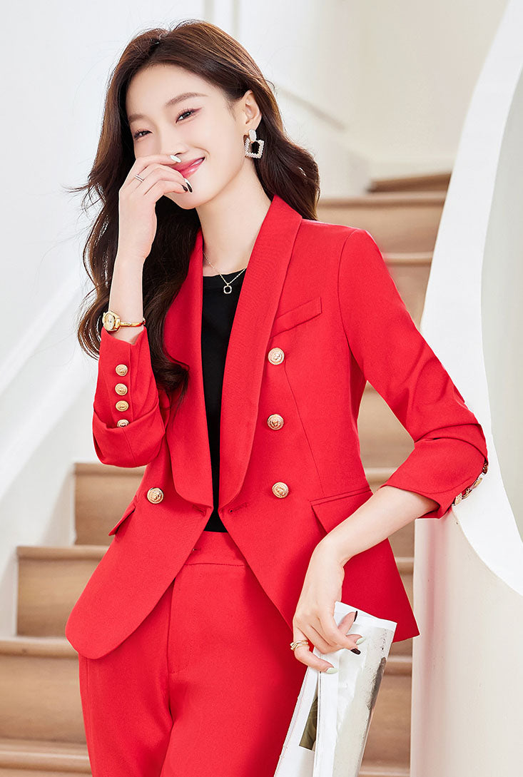 High-end Temperament Suit Jacket + Trousers Two Pieces Set