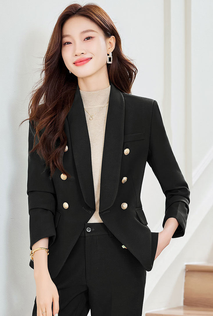 High-end Temperament Suit Jacket + Trousers Two Pieces Set