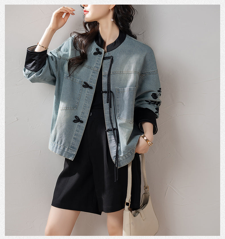 Chinese Style Denim Jacket For Women