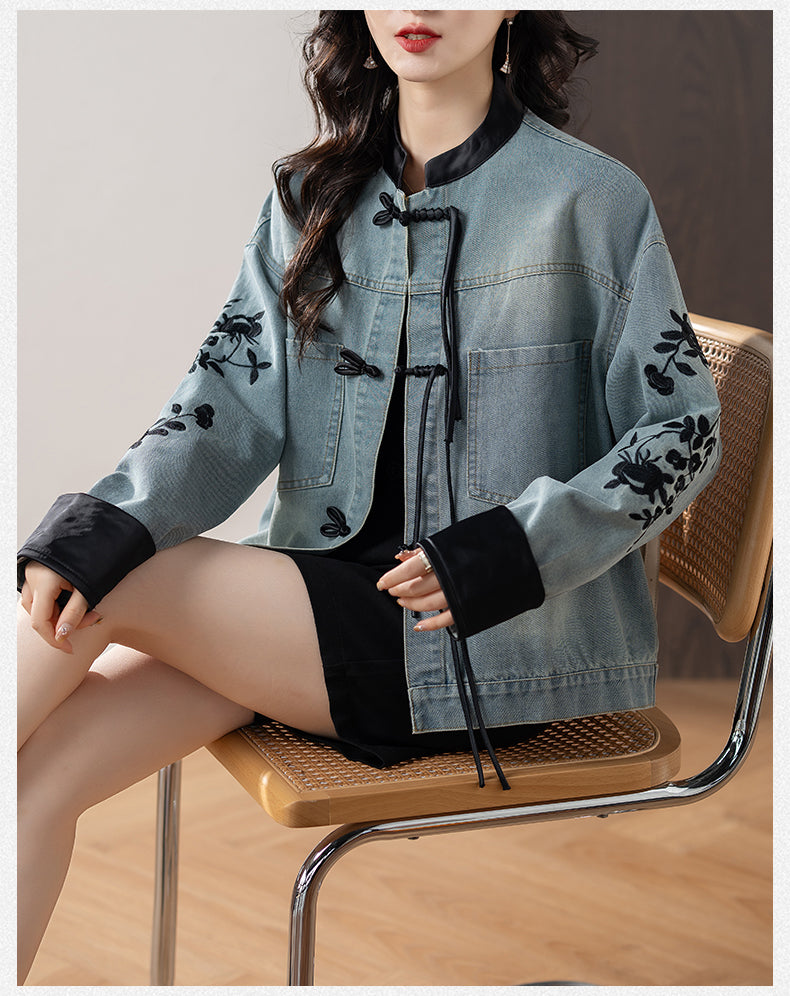 Chinese Style Denim Jacket For Women