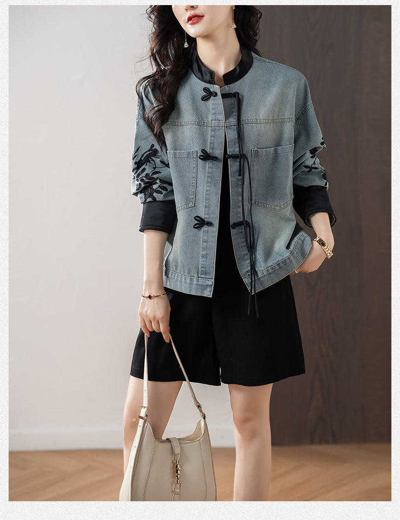 Chinese Style Denim Jacket For Women