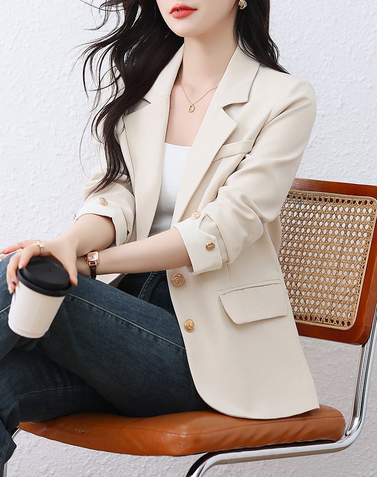 Beige-colored Suit Jacket For Women